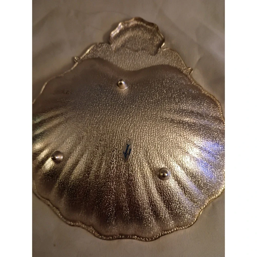 Leonard Silver Plated Shell Dish Vintage Footed Scalloped Catchall Tray Japan